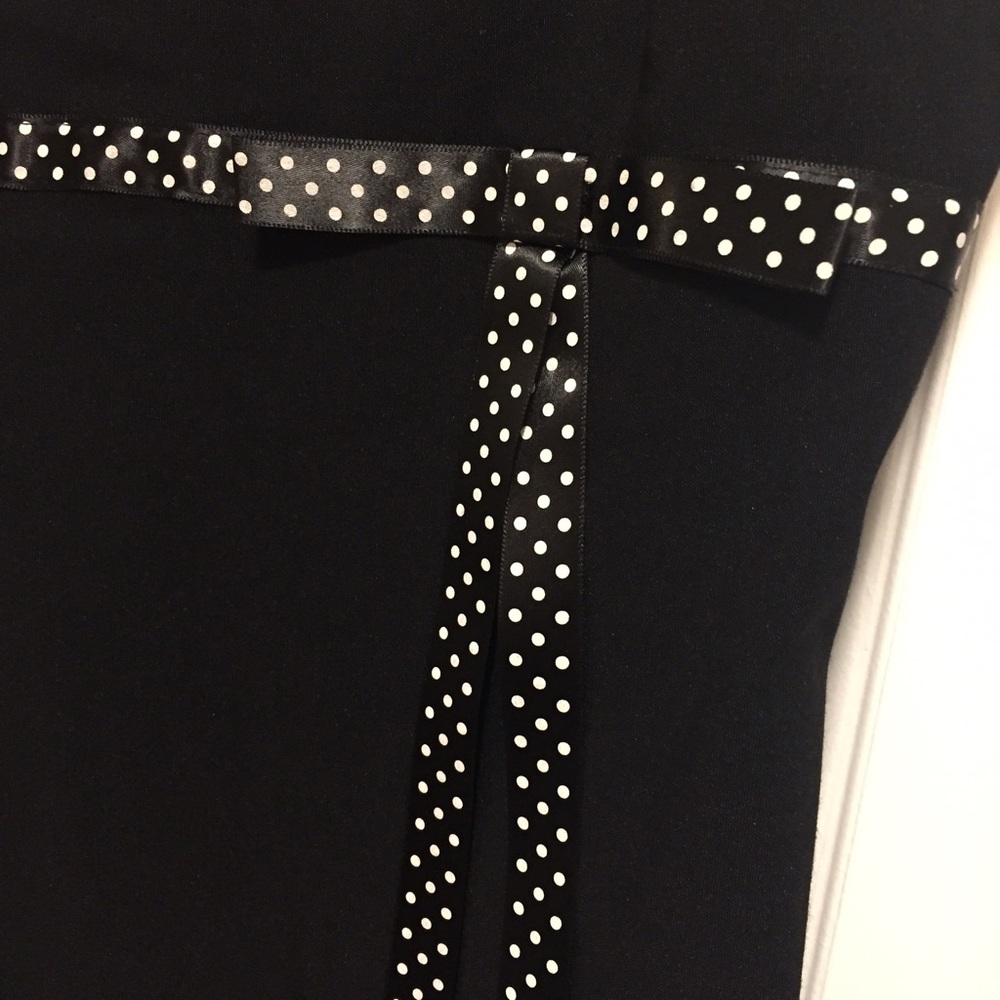 Little Black Dress w/ white polka dot ribbon sash - JUNIORS Size 9
